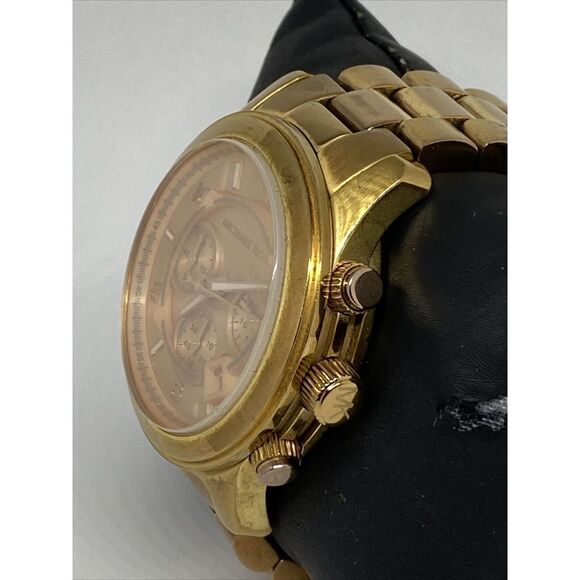 Michael Kors Runway MK8096 Mens Rose Gold Stainless Steel Analog Dial Watch RQ51 - Picture 4 of 12